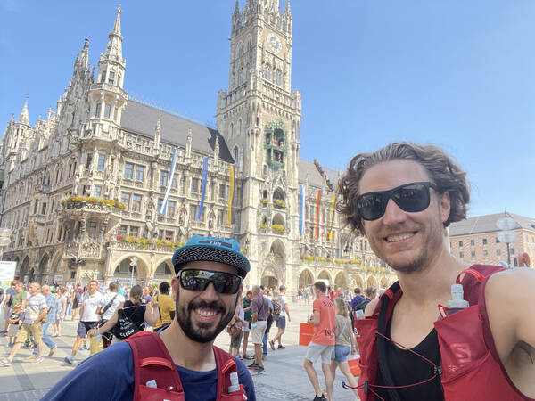 A quick stop for a photo op at Marienplatz