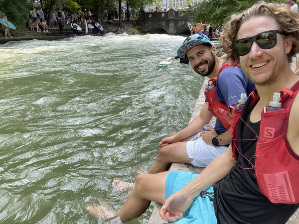 Also a touristy destination due to the waves right after the bridge being strong enough for surfers to enjoy.