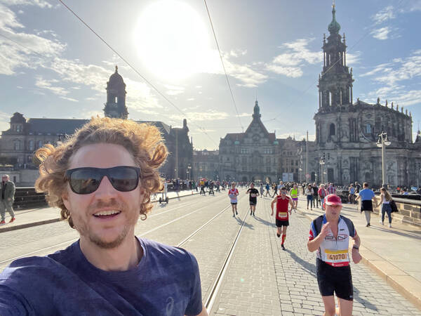 The pretty renovated city center of Dresden plays a big part of the race course
