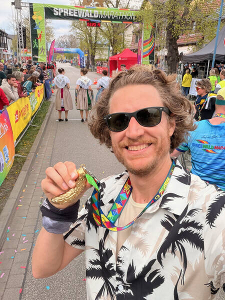 And there’s my final medal for state #16 Brandenburg and it comes in a special Spreewaldgurken shape