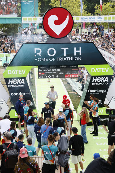 And there it is, the big new finish line arch