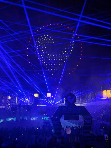 The drones forming the logo