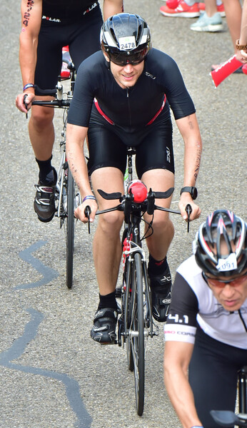 Smiling on a hard uphill section. What?