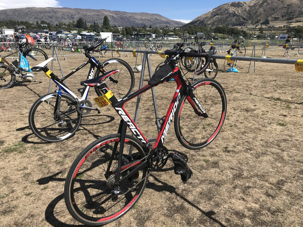 Racked rental bike