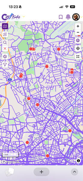 To complete the neighborhood of “Eimsbüttel” I just had to do an S-shaped run through most of it, fetching all the missed cul-de-sacs—super practical