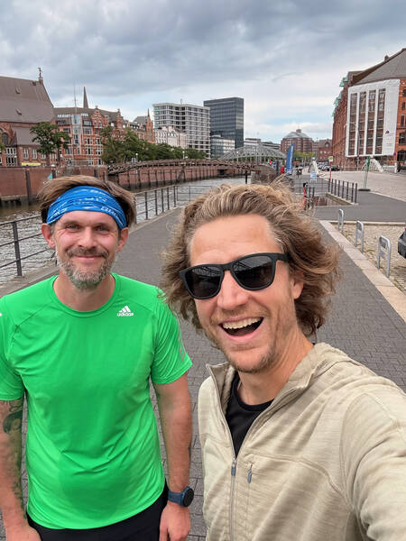 Patrick and me collecting some streets in the city center