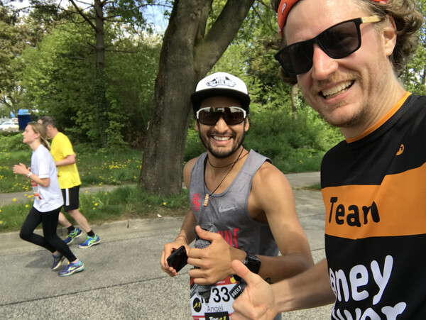 Meeting Angel at Hamburg Marathon.