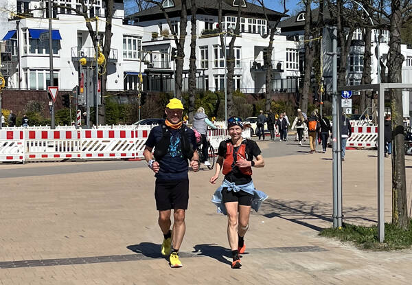 Both arriving at the finish