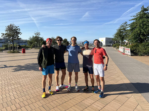 The complete Sub-3 in Hamburg group we started back in September of last year: Rasmus, (me), Mathias, Philipp, and Philippe (left to right)