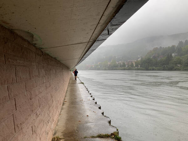 Back down at the Neckar river again, it’s a funny route! Almost dry here, too. Great little break from the ups and downs.