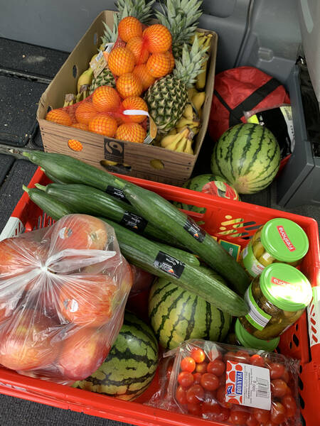 The veggie section of the food we bought