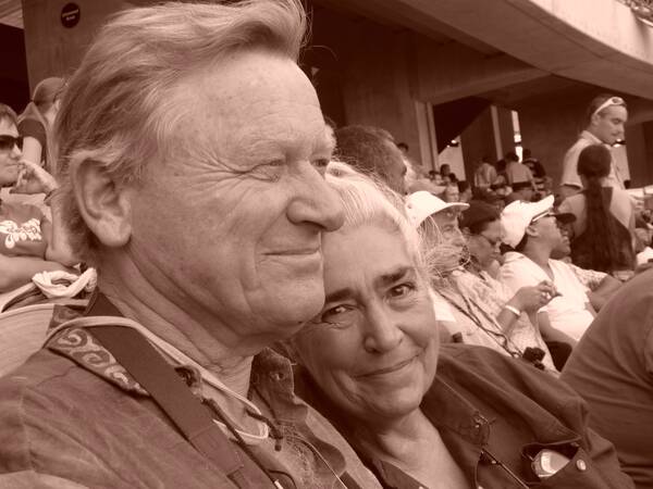 Dieter and Mieke watching a Rugby game in Cape Town