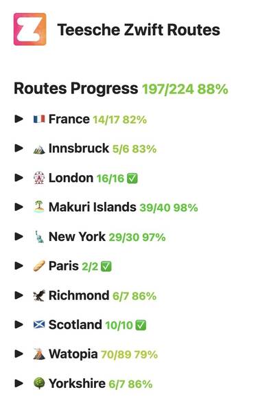 I build this little helper website for myself to keep track of the routes still unchecked