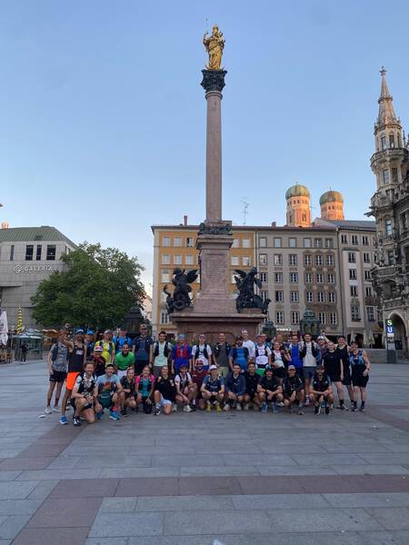 The 5th Munich Breweries Ultra 2025 start on Marienplatz