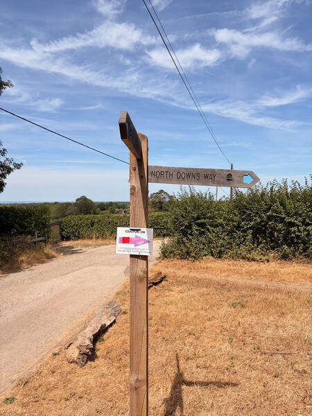 The race marker fixed onto a hiking path marker, we’ve seen lots of those today