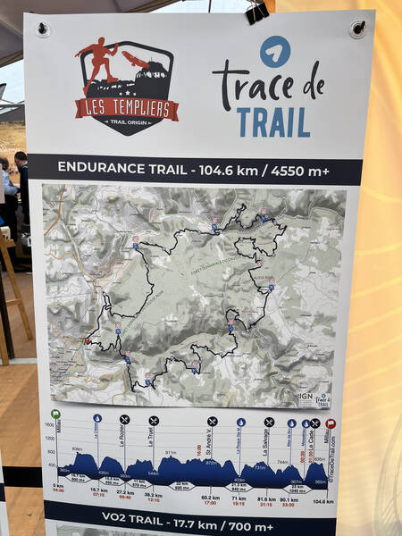 Helpful: a huge poster with the race info of tomorrow