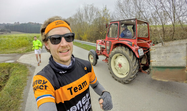 Not much happened on the course, so this tractor became an attraction