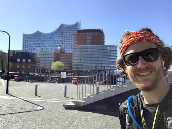 Famous Elbphilharmonie after around 7 kilometers