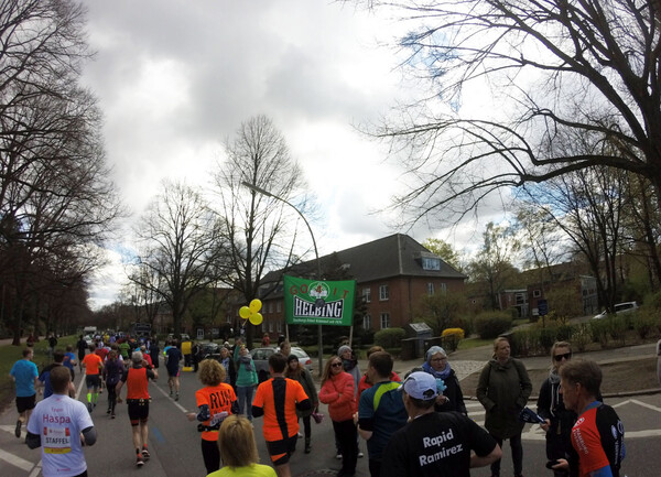 …and was reminded we still are in Hamburg: a Helbing (caraway schnaps) banner