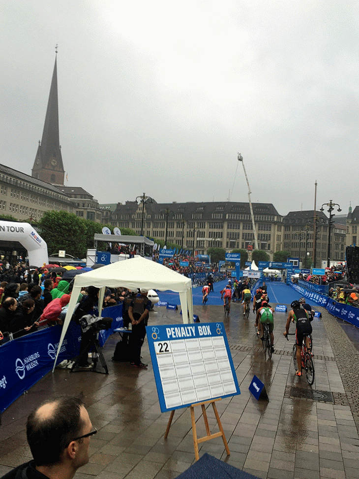They have to do 6 laps of 3.33 km, here is their special transition zone