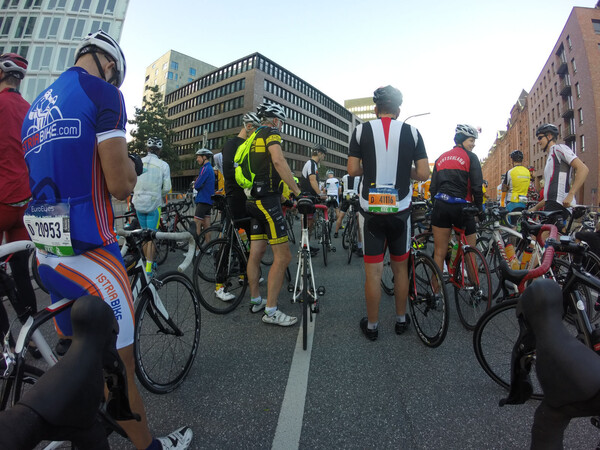 Cyclists waiting around