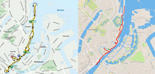 The planned map and my tracked map. Well done!