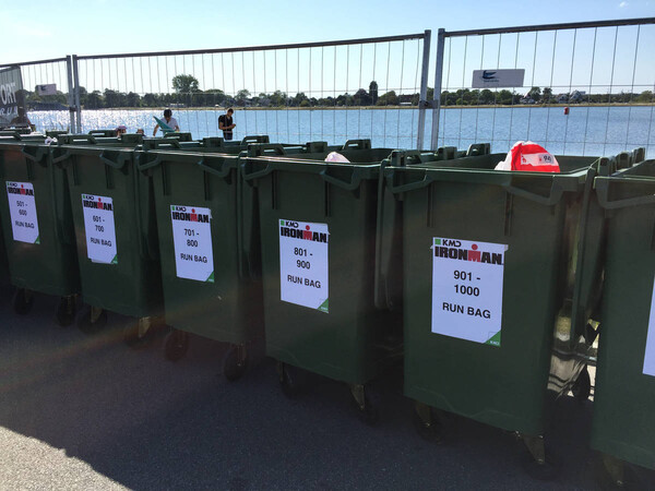 Running gear, right into the trash. Who needs that stuff. (It’s transported to the other transition area in the city center)