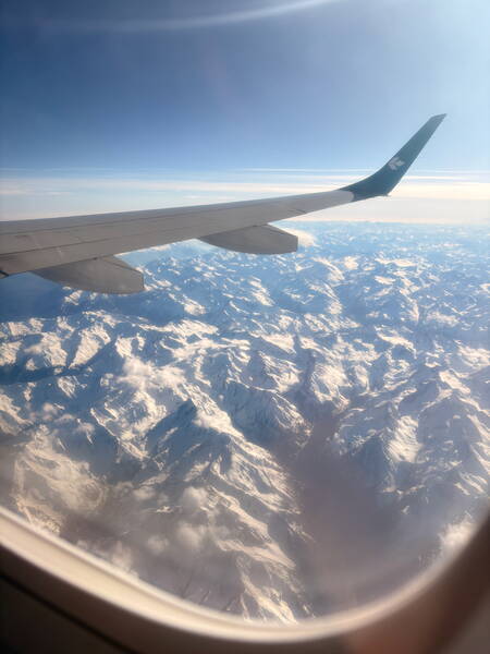 Crossing the alps on a plane is amazing every time
