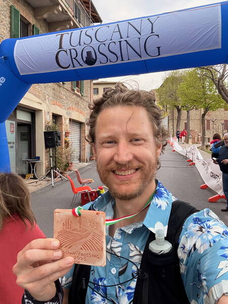 A very happy Tuscany Crossing 103K finisher