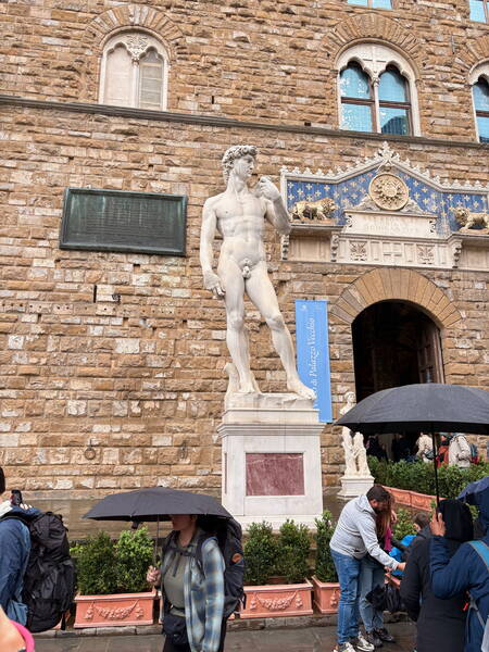 The replica of Michelangelo’s famous statue of David