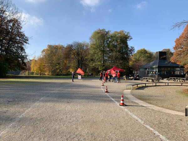 The only proper cheering station was of the Steinfurt Marathon Club