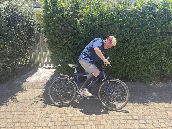 Sophie’s great uncle Dieter, aged 88, came by our place on his mountain bike