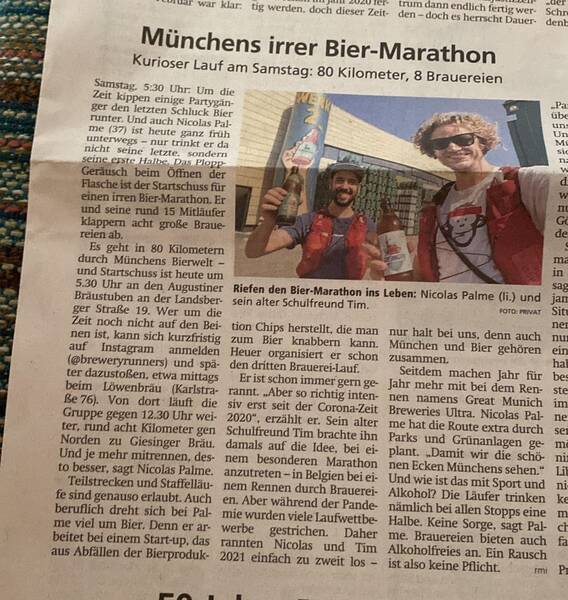 Made it into a tiny Bavarian newspaper with our fun beer ultra
