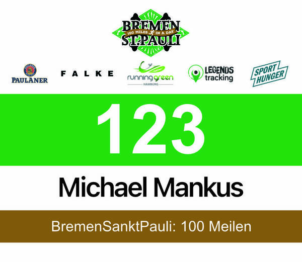 The example bib number design I made and had printed