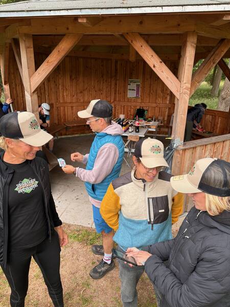 Our trucker hats put to good use at Scheeßel aid station