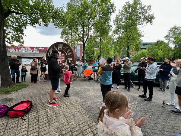 Maiken and I making the people applaud for the winners