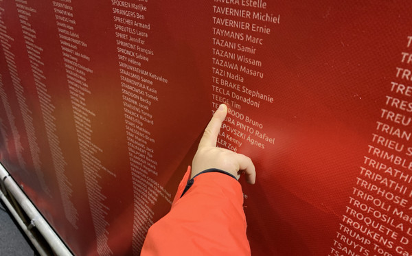 Julie did a great job of finding my name on the huge wall of runners