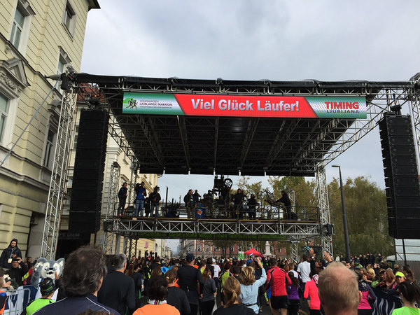 We ran underneath that band through the starting gate — great idea