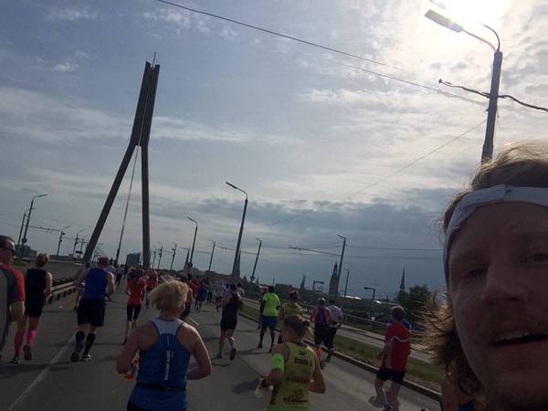 Running across the Daugava