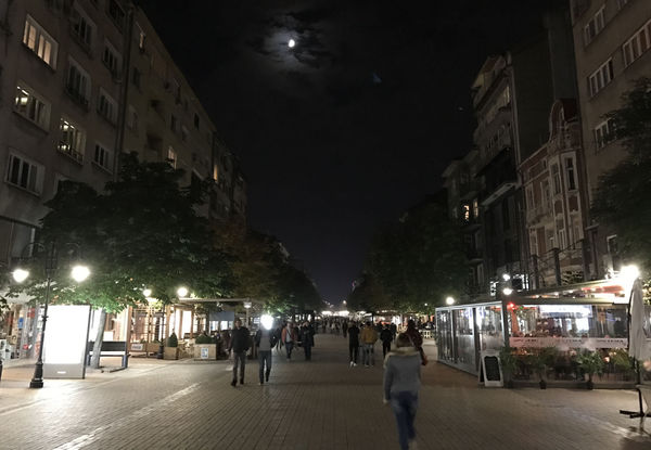 Vitosha Boulevard at night