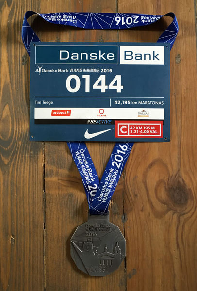 Medal and racing number