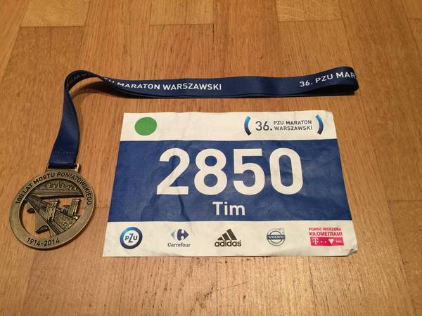 Medal and racing number