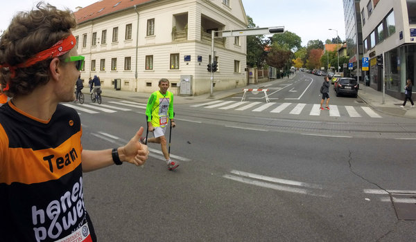 Sugar sure doesn’t help this guy on his crouches to finish the race