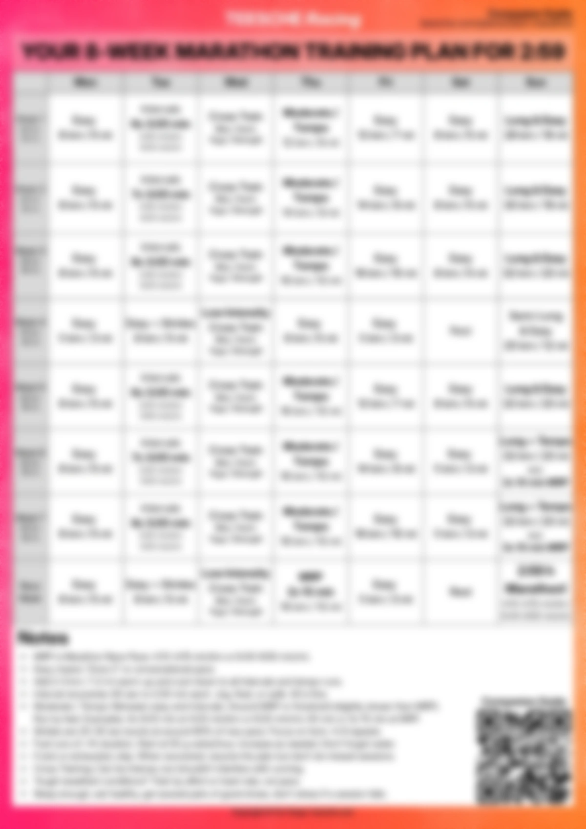 Sub-3 Marathon Plan preview